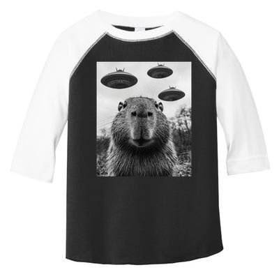 Capybara Selfie With Ufos Funny Graphic Toddler Fine Jersey T-Shirt