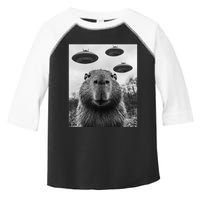 Capybara Selfie With Ufos Funny Graphic Toddler Fine Jersey T-Shirt