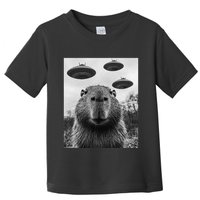 Capybara Selfie With Ufos Funny Graphic Toddler T-Shirt