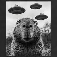 Capybara Selfie With Ufos Funny Graphic Microfiber Hand Towel