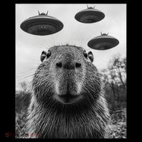 Capybara Selfie With Ufos Funny Graphic Zip Tote Bag