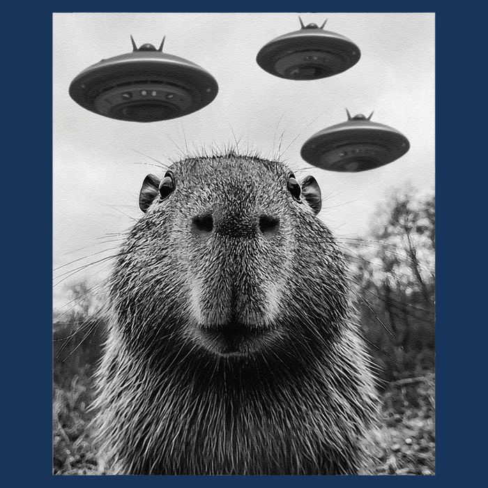 Capybara Selfie With Ufos Funny Graphic Infant Baby Jersey Bodysuit