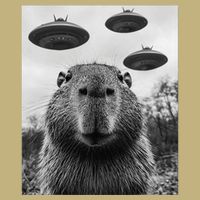 Capybara Selfie With Ufos Funny Graphic Performance Shirt