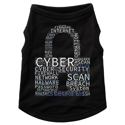 Cyber Security Wordcloud Padlock Doggie Tank