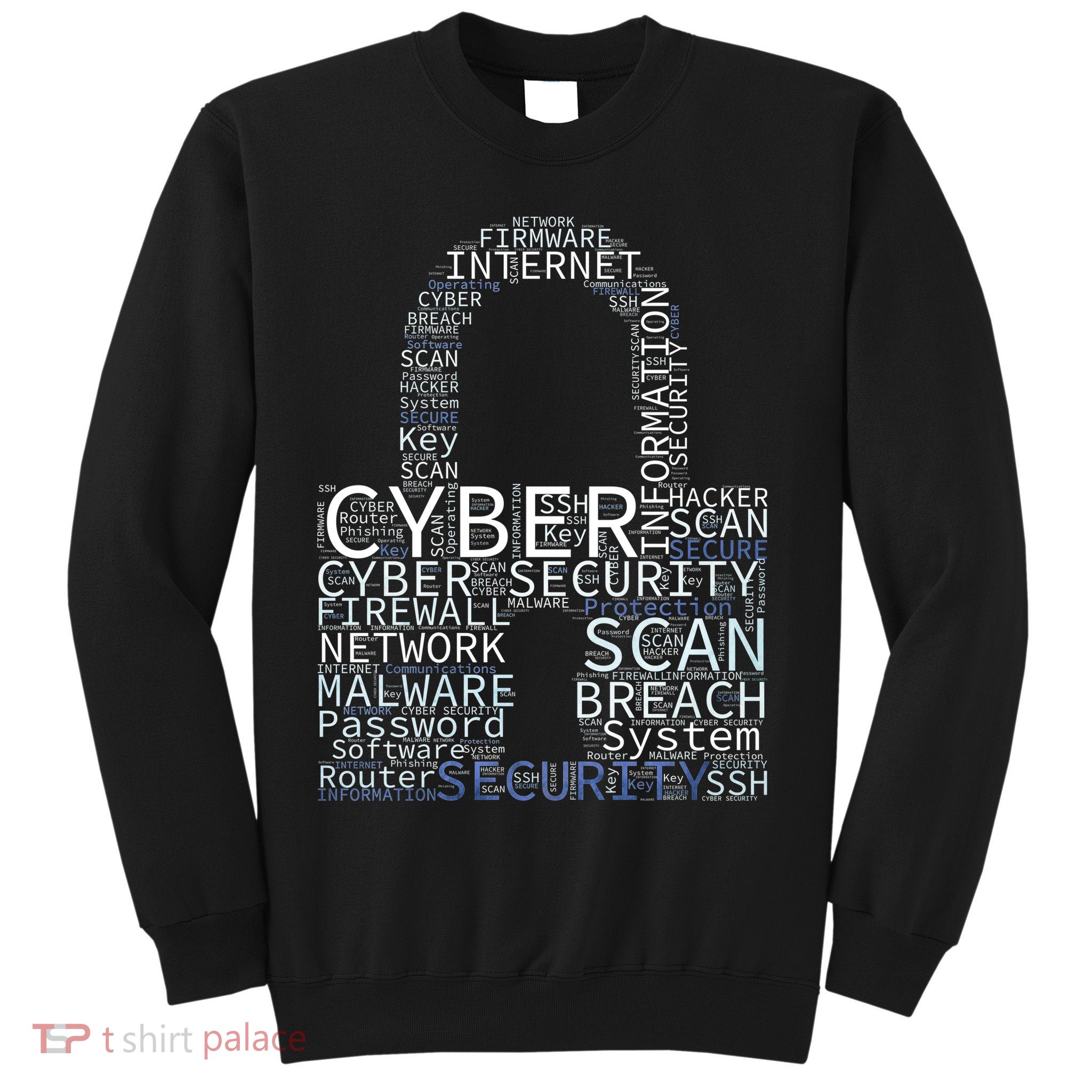 Cyber Security Wordcloud Padlock Sweatshirt
