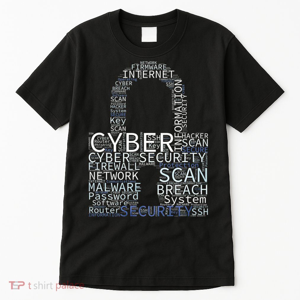 Cyber Security Wordcloud Padlock Tall T-Shirt