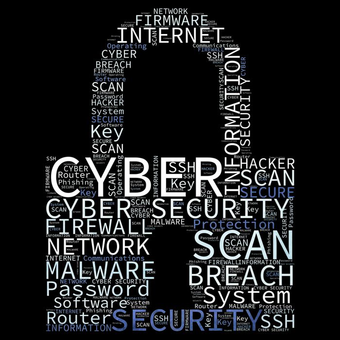 Cyber Security Wordcloud Padlock Sustainable Bucket Hat