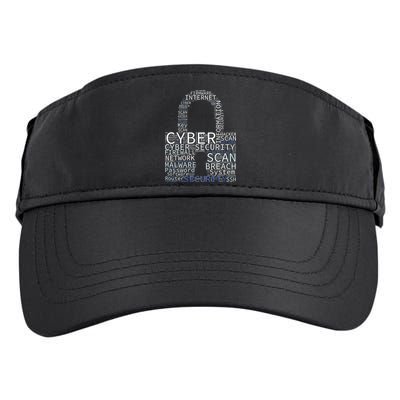Cyber Security Wordcloud Padlock Adult Drive Performance Visor
