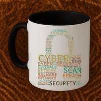 Cyber Security Wordcloud Padlock Mug