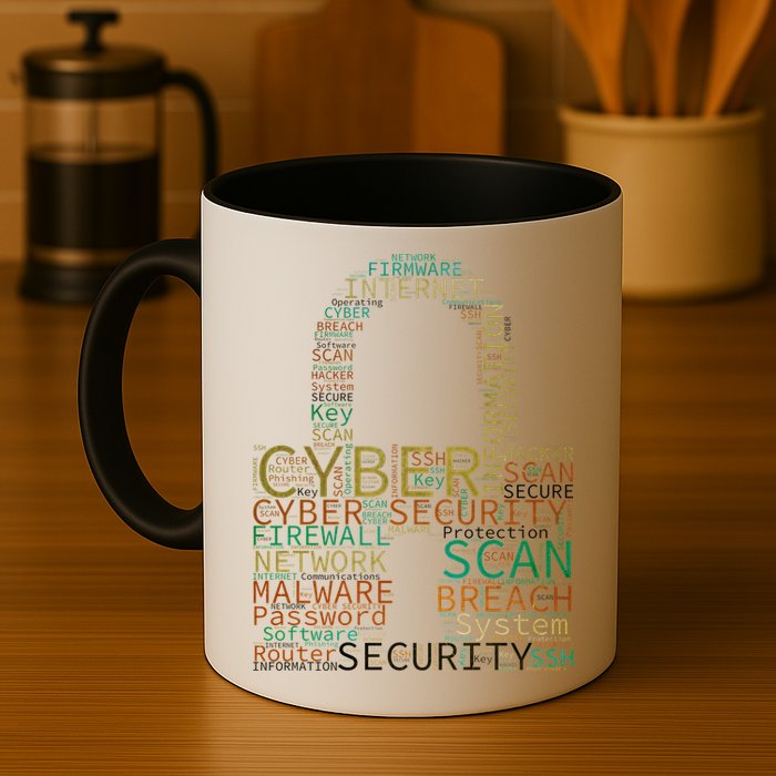 Cyber Security Wordcloud Padlock Mug