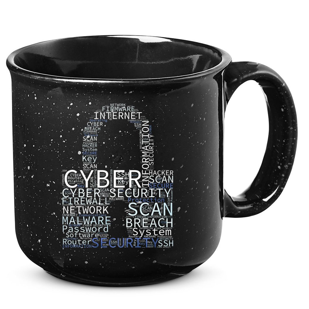 Cyber Security Wordcloud Padlock 15oz Campfire Ceramic Mug