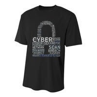 Cyber Security Wordcloud Padlock Youth Performance Sprint T-Shirt