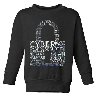 Cyber Security Wordcloud Padlock Toddler Sweatshirt