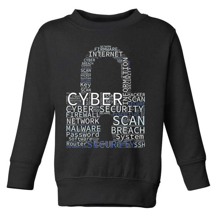 Cyber Security Wordcloud Padlock Toddler Sweatshirt