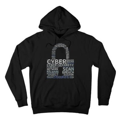 Cyber Security Wordcloud Padlock Tall Hoodie