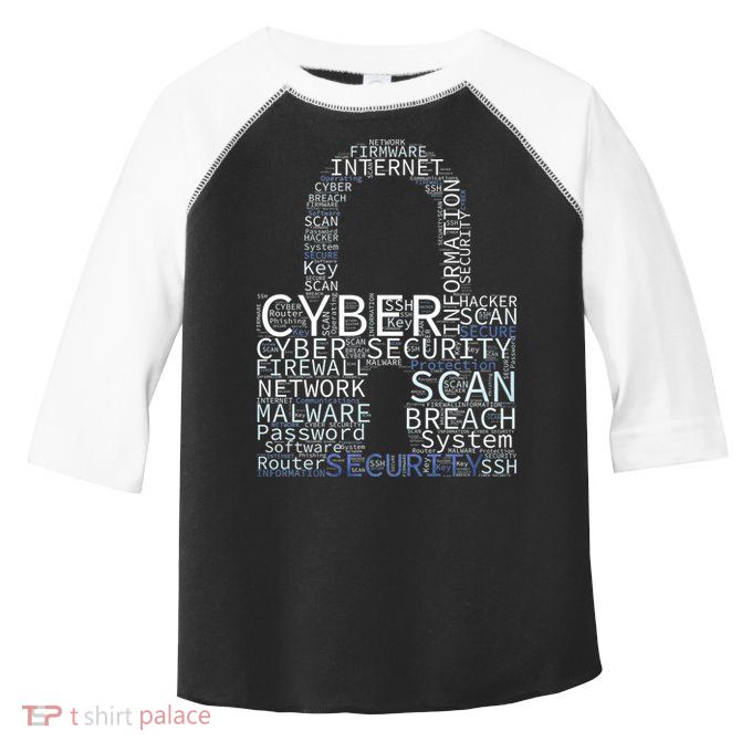 Cyber Security Wordcloud Padlock Toddler Fine Jersey T-Shirt