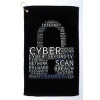 Cyber Security Wordcloud Padlock Golf Towel