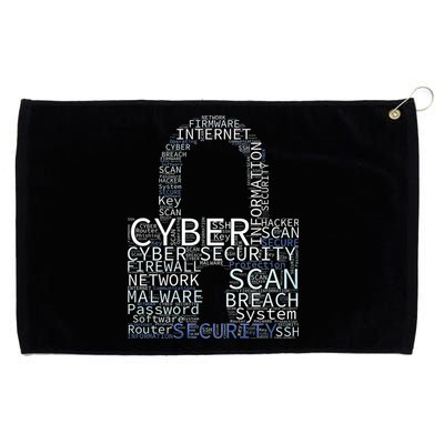 Cyber Security Wordcloud Padlock Grommeted Golf Towel
