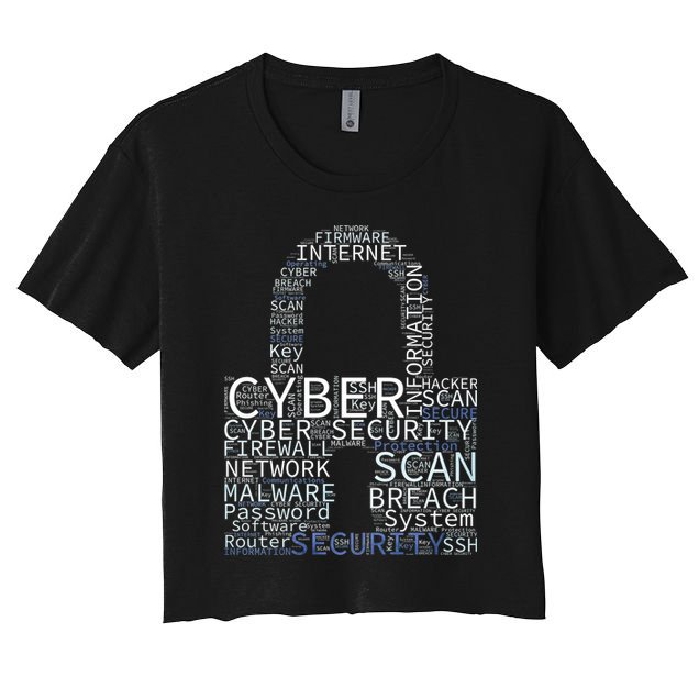 Cyber Security Wordcloud Padlock Crop Top