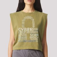 Cyber Security Wordcloud Padlock Garment-Dyed Women's Muscle Tee