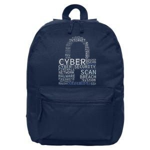 Cyber Security Wordcloud Padlock 16 in Basic Backpack