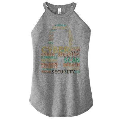 Cyber Security Wordcloud Padlock Women’s Perfect Tri Rocker Tank