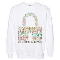 Cyber Security Wordcloud Padlock Garment-Dyed Sweatshirt