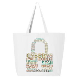 Cyber Security Wordcloud Padlock 25L Jumbo Tote