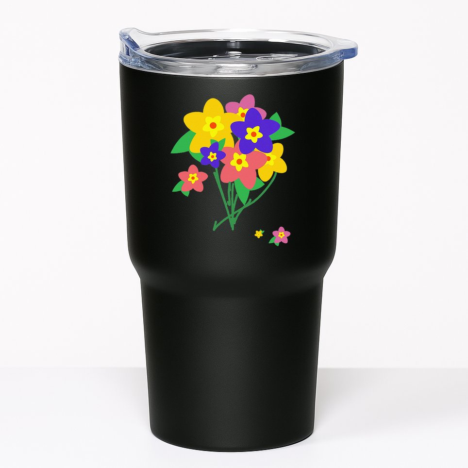 Colorful Spring Wildflowers Bouquet Love Flower Graphic Art Tumbler