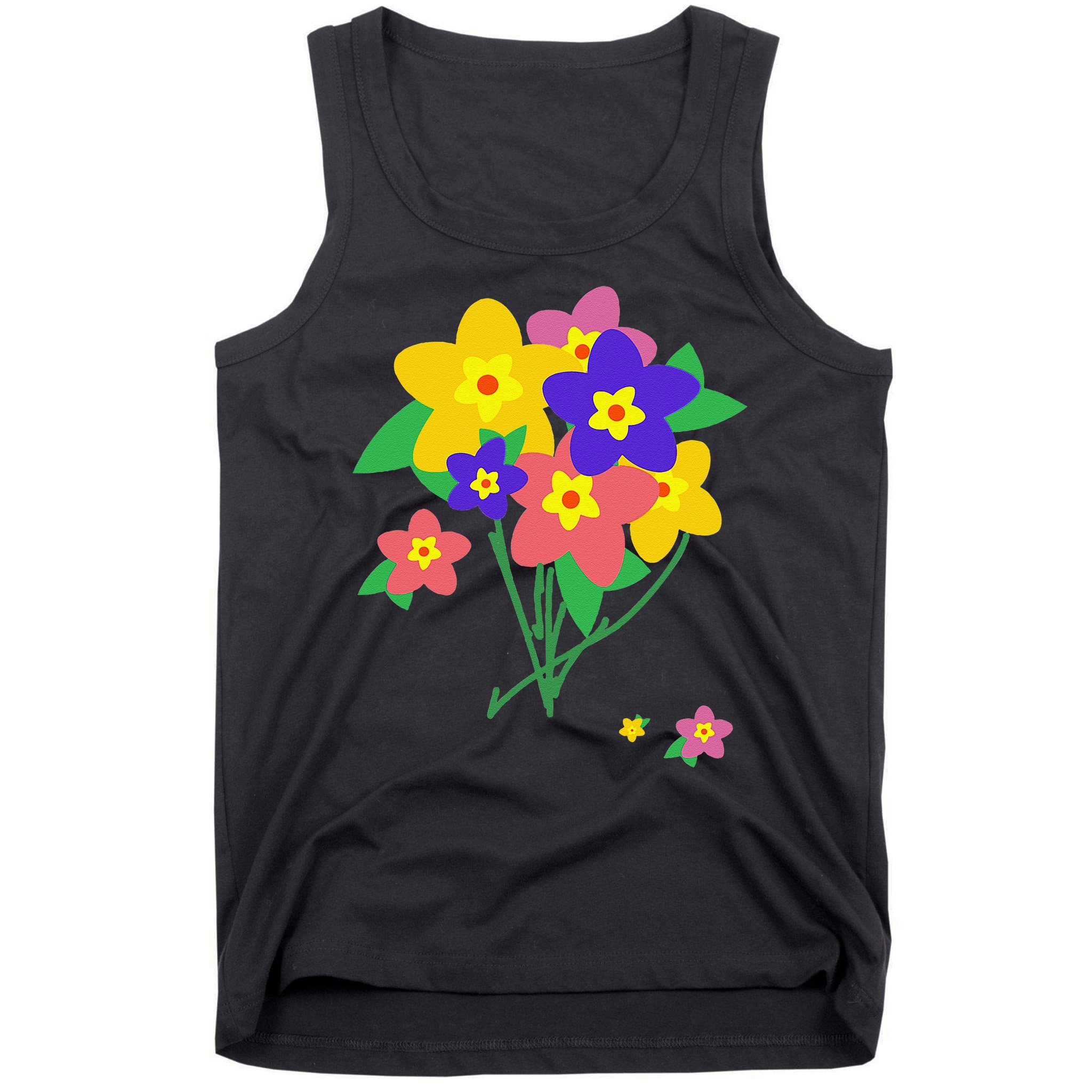 Colorful Spring Wildflowers Bouquet Love Flower Graphic Art Tank Top