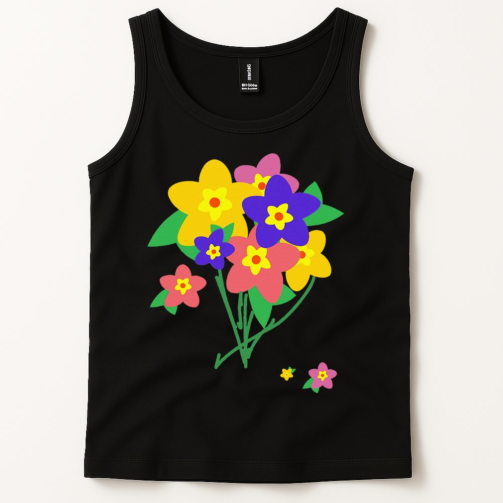 Colorful Spring Wildflowers Bouquet Love Flower Graphic Art Tank Top