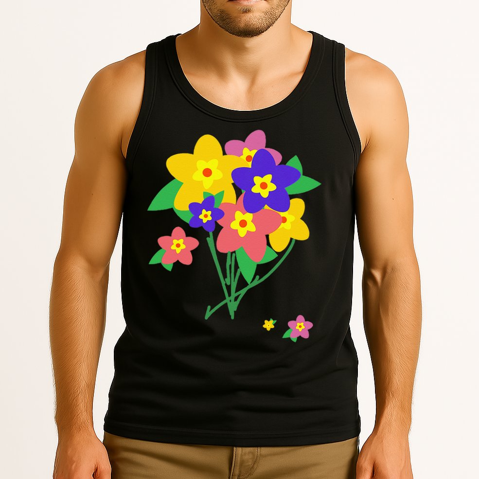 Colorful Spring Wildflowers Bouquet Love Flower Graphic Art Tank Top