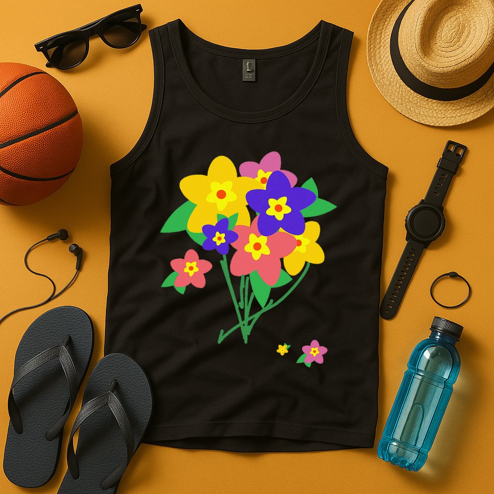 Colorful Spring Wildflowers Bouquet Love Flower Graphic Art Tank Top