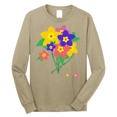 Colorful Spring Wildflowers Bouquet Love Flower Graphic Art Long Sleeve Shirt