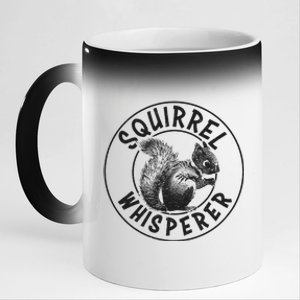 Cute Squirrel Whisperer 11oz Black Color Changing Mug