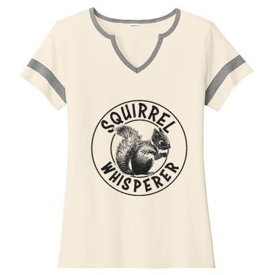 Cute Squirrel Whisperer Ladies Halftime Notch Neck Tee