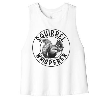 Cute Squirrel Whisperer Women's Racerback Cropped Tank