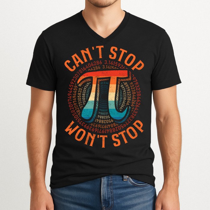 CAN'T STOP WON'T STOP PI DAY 3 V-Neck T-Shirt
