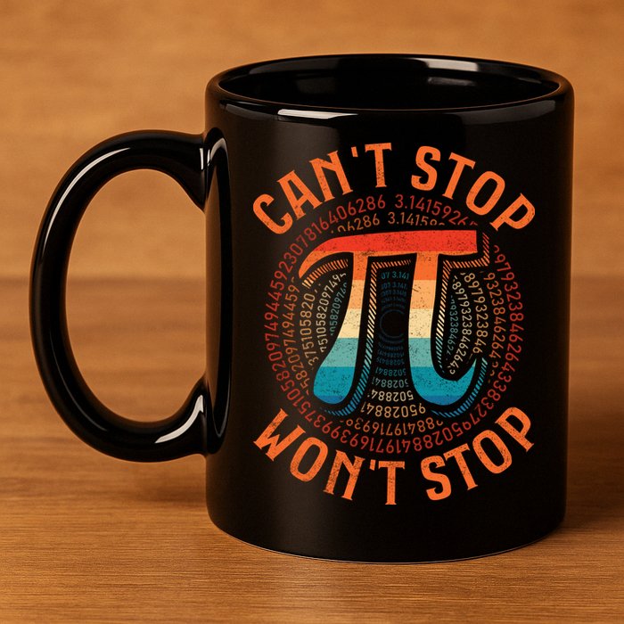 CAN'T STOP WON'T STOP PI DAY 3 11oz C Handle Ceramic Mug