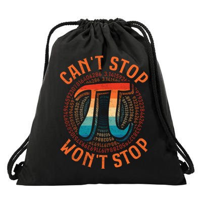 CAN'T STOP WON'T STOP PI DAY 3 Drawstring Bag