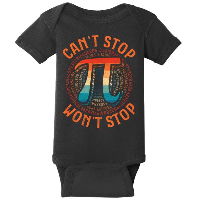 CAN'T STOP WON'T STOP PI DAY 3 Baby Bodysuit