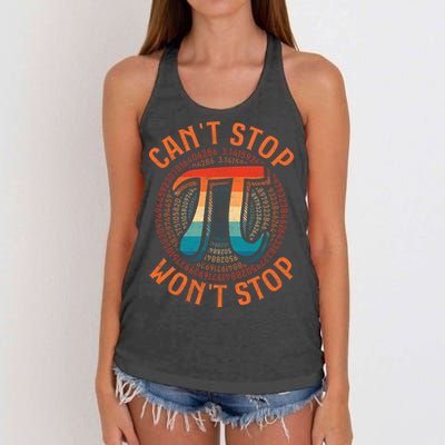 CAN'T STOP WON'T STOP PI DAY 3 Women's Knotted Racerback Tank