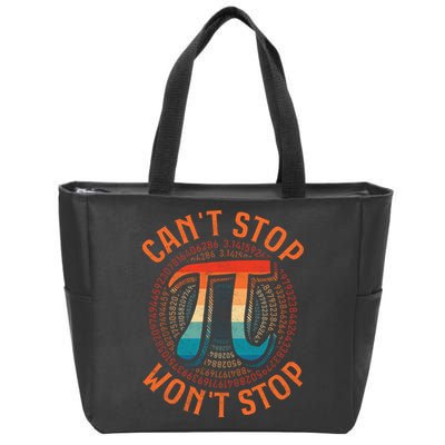 CAN'T STOP WON'T STOP PI DAY 3 Zip Tote Bag