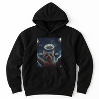 Cat Selfie With Ufos Aliens Kitten Funny Graphic Hoodie