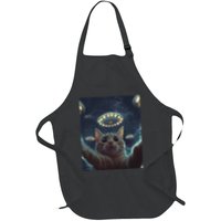 Cat Selfie With Ufos Aliens Kitten Funny Graphic Apron