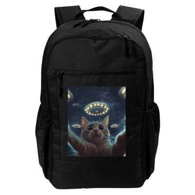 Cat Selfie With Ufos Aliens Kitten Funny Graphic Backpack
