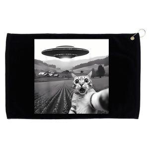 Cat Selfie With Alien Ufo Funny Cat Gifts Grommeted Golf Towel