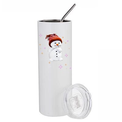 Cute Snow With Snowflakes For Christmas Funny Gift Stainless Steel Tumbler