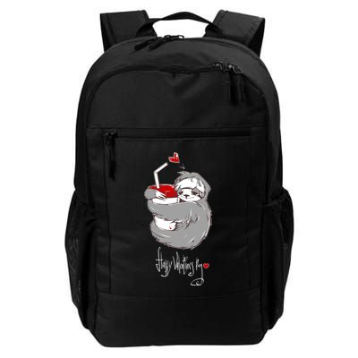Cute Sloth With Cup Happy Valentines Day Backpack
