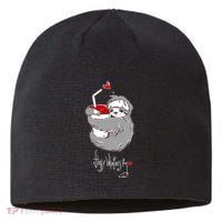 Cute Sloth With Cup Happy Valentines Day Sustainable Beanie